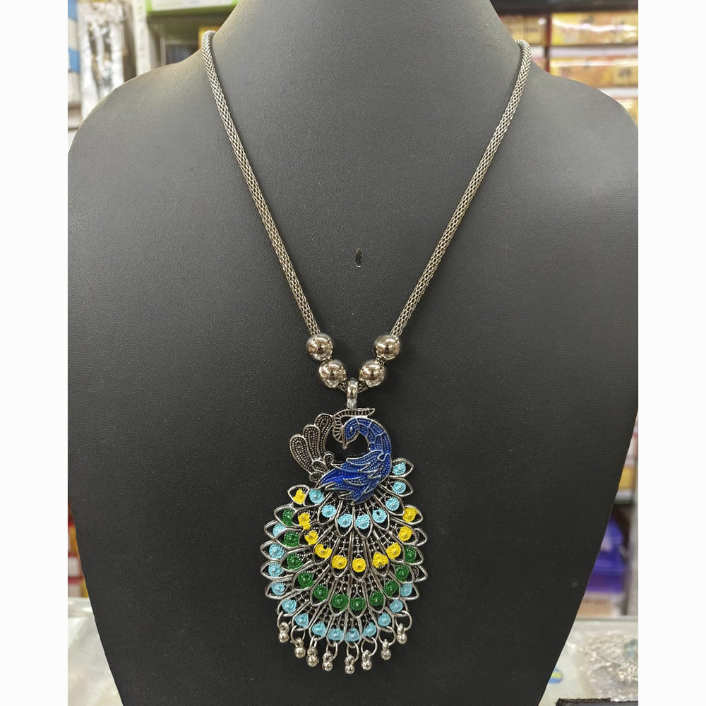Kavita Art Ethnic Oxidised Plated Peacock Design Necklace