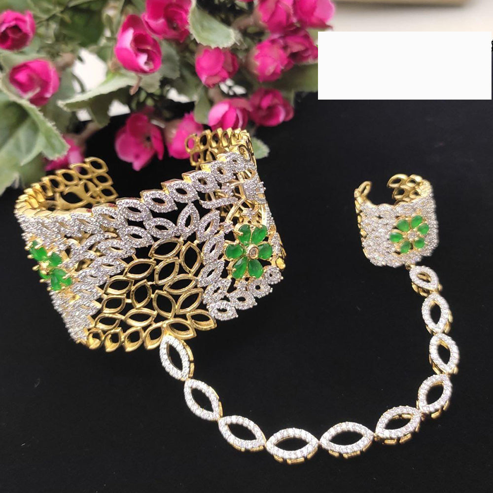 Kavita Art Gold Plated American Diamond Hand Harness for Women