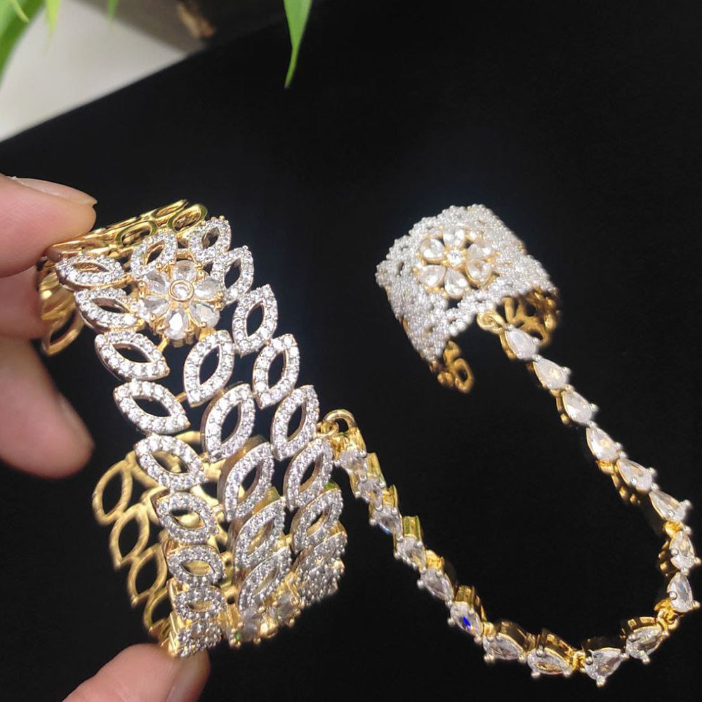 Kavita Art Sparkling American Diamond Hand Harness for Women