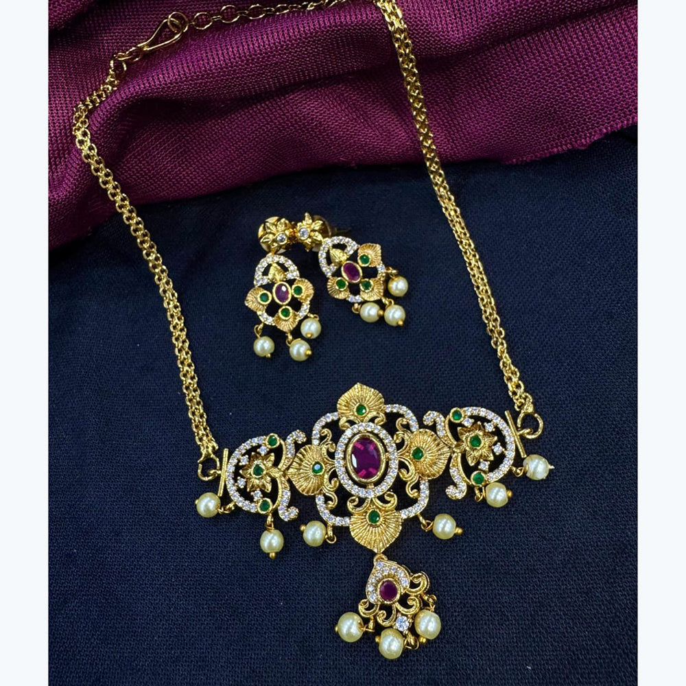 Kavita Art Festive Shine Crystal and Pearl Long Necklace Set 