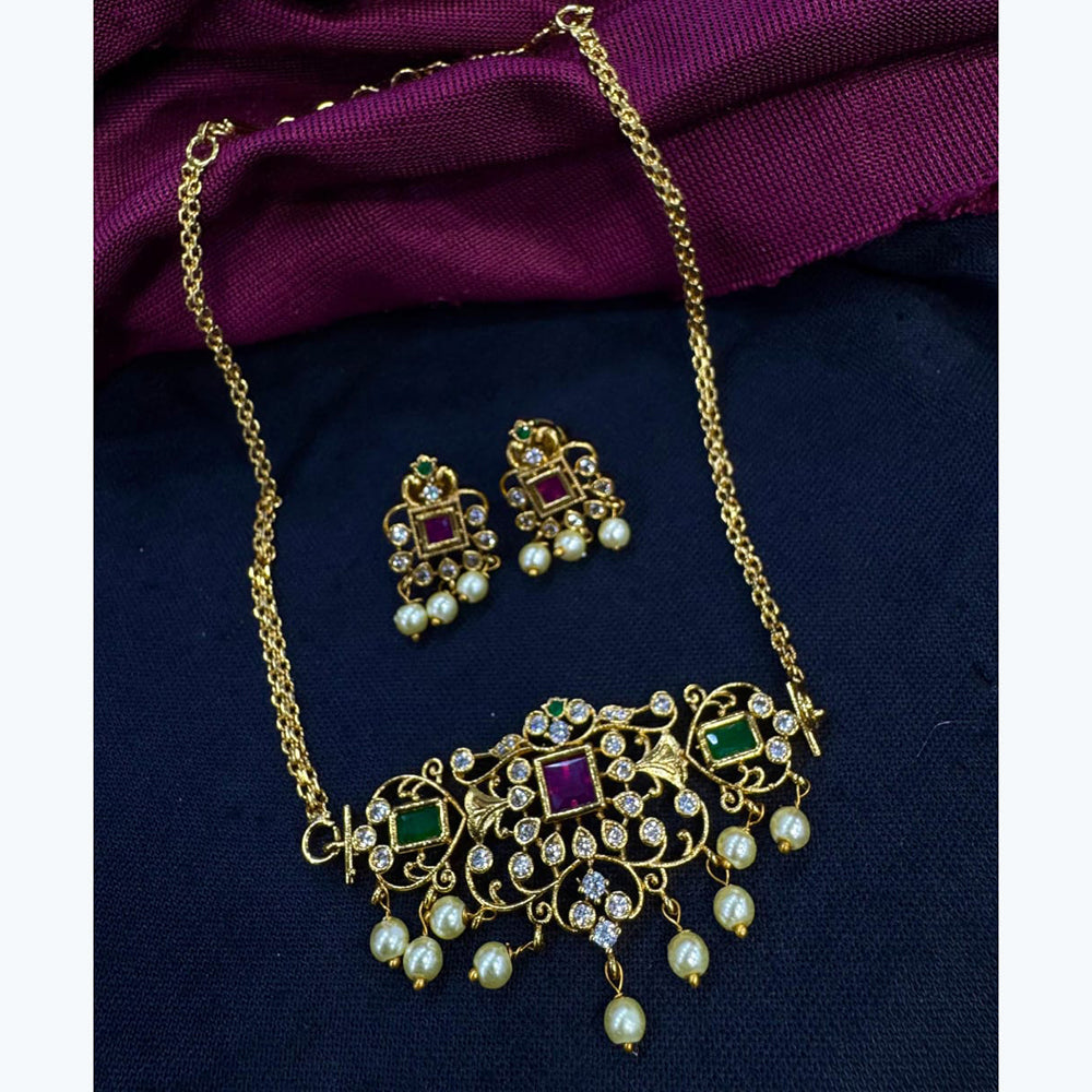Kavita Art Festive Shine Crystal and Pearl Long Necklace Set 