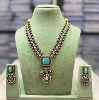 Kavita Art Gold Plated Crystal Stone Long Necklace Set