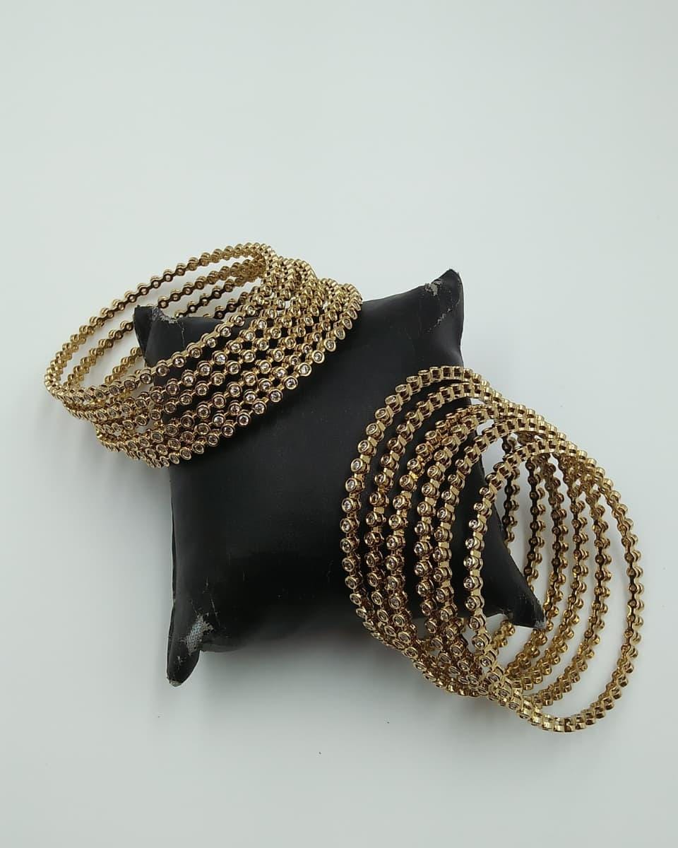 Kavita Art LightWeight  Copper Plated Crystal Stone Bangles Set For All Occassions
