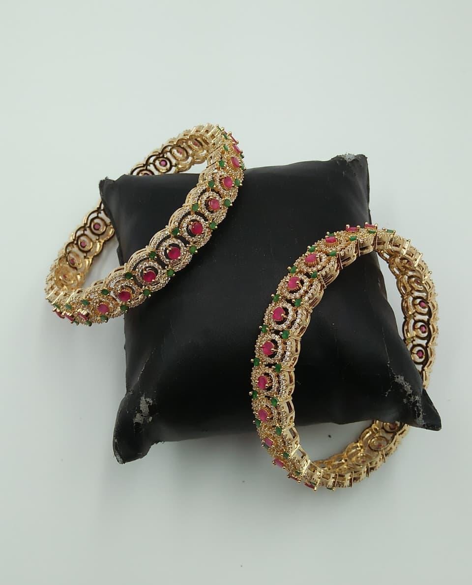 Kavita Art Sparkling American Diamond Bangles Set For All Occassions