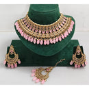 Kavita Art Luxurious Crystal Stone Pearl And Beads Choker Necklace Set