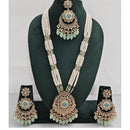 Kavita Art Luxurious Crystal Stone Pearl And Beads Long Necklace Set