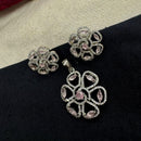 Kavita Art Classic American Daimond Stone Pendant And Earring Set