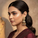 Kavita Art Sparkling Crystal Stone With Pearl Drop Jhumki Earrings