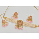 Kavita Art Crystal Stone And Pearl Designer Choker Necklace Set