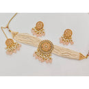Kavita Art Crystal Stone And Pearl Designer Choker Necklace Set