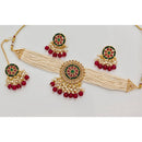Kavita Art Crystal Stone And Pearl Designer Choker Necklace Set