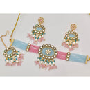 Kavita Art Crystal Stone And Pearl Designer Choker Necklace Set