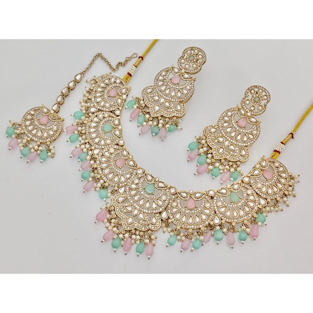 Kavita Art  Elegant Pota Stone Pearl And Beads Necklace Set