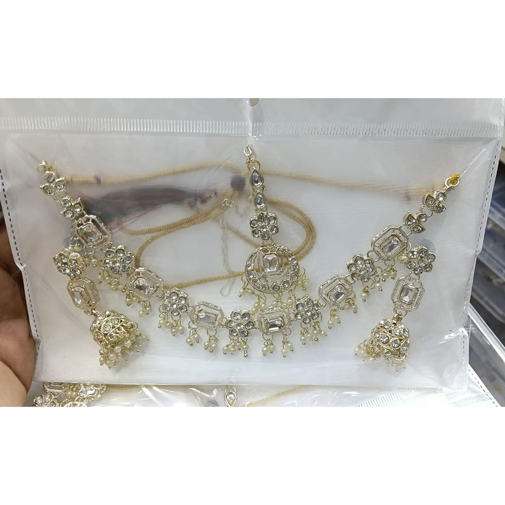 Kavita Art Elegant Crystal Stone And Pearl Designer Necklace Set