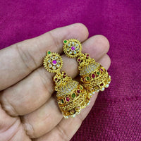 Kavita Art Designer Pota Austrian Stone And Pearl Jhumki Earrings