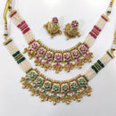 Kavita Art Royal Pota Stone And Pearl Designer Necklace Set