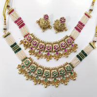 Kavita Art Royal Pota Stone And Pearl Designer Necklace Set