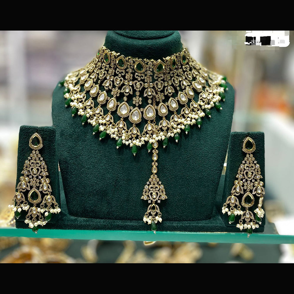 Kavita Art Royal Polki Kundan Stone And Pearl Choker Necklace Set