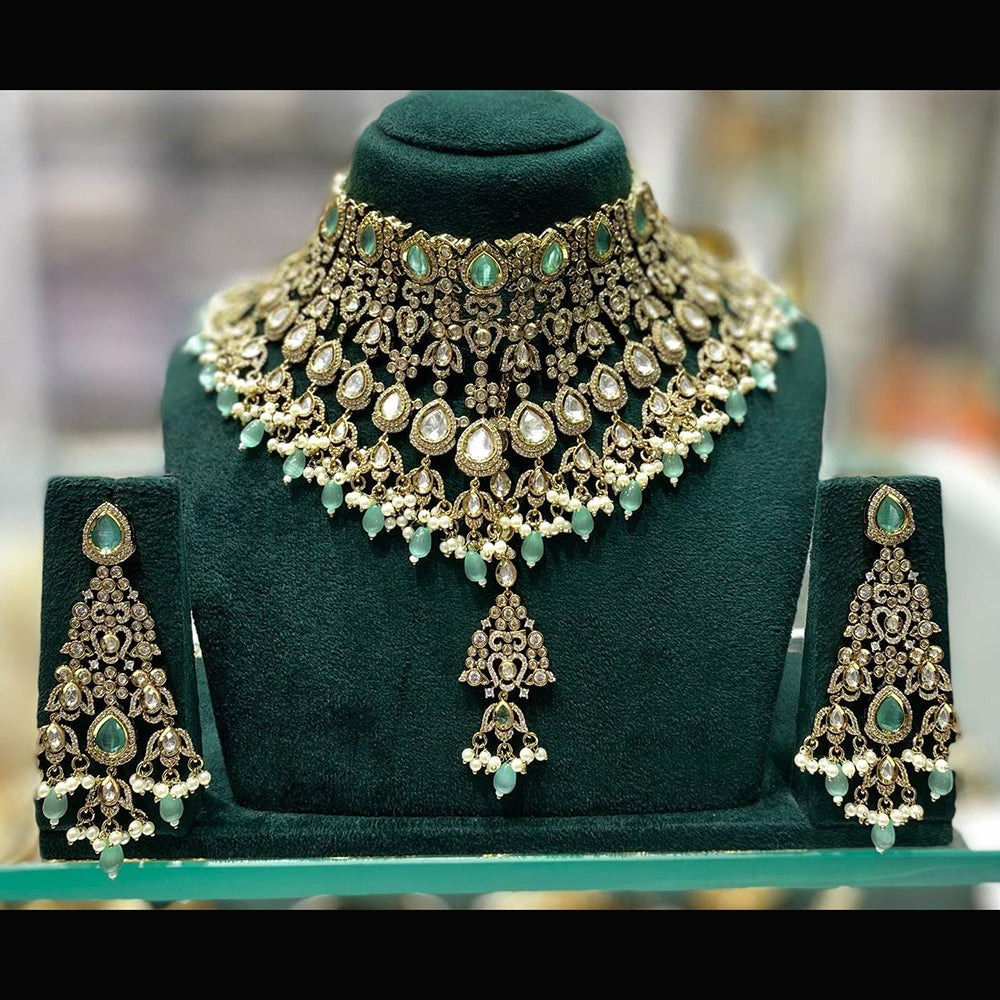 Kavita Art Royal Polki Kundan Stone And Pearl Choker Necklace Set