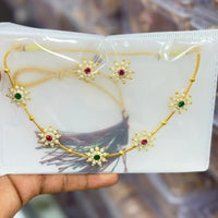 Kavita Art Elegant Austrian Stone And Pearl Designer Necklace Set
