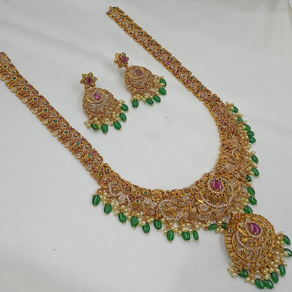 Kavita Art Heritage Pota And Austrian Stone Beads Long Necklace Set 