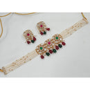 Kavita Art Glam Polki Kundan And Beads Heavy Choker Necklace Set