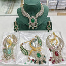 Kavita Art Sparkling American Diamond And Beads Statement Necklace Set