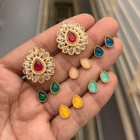 Kavita Art Stylish Interchangeable Color Pearl Stud Earrings