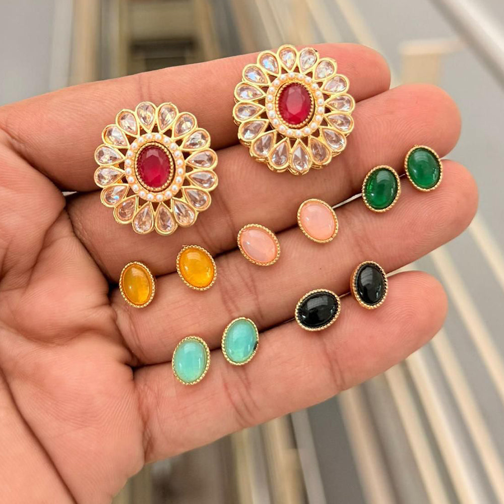 Kavita Art Stylish Interchangeable Color Pearl Stud Earrings