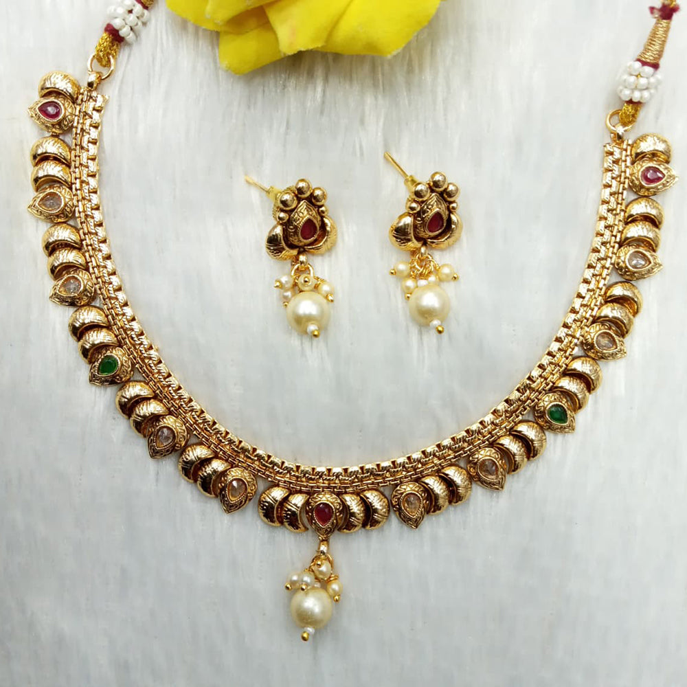 Kavita Art Heritage Pota Stone And Beads Necklace Set