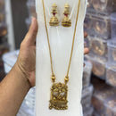 Kavita Art Classic Pota Stone And Beads Temple Long Necklace Set 