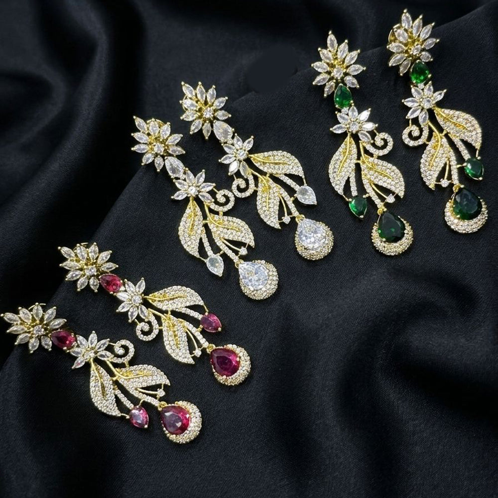 Kavita Art Sparkling American Diamond Fancy Dangler Earrings