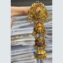 Kavita Art Designer Pota Stone And Temple Pearl Jhumki Earrings