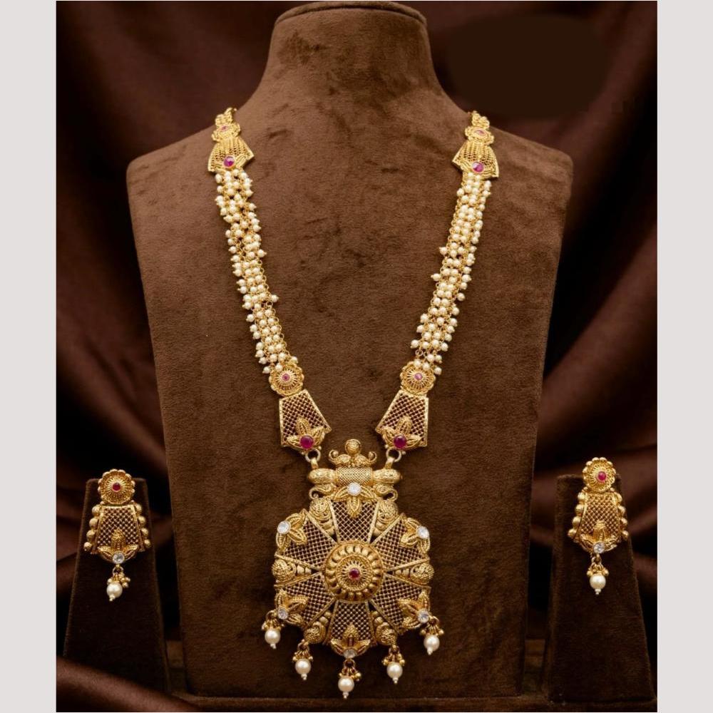 Kavita Art Royal Polki Kundan Pota Stone And Beads Long Necklace Set