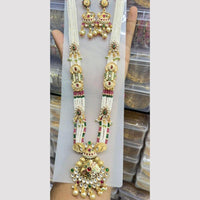 Kavita Art Premium  Pota Stone And Pearl Meenakari Long Necklace Set