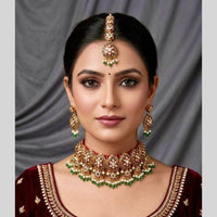 Kavita Art Glamorous Austrian Stone And Pota Stone Pearl Choker Necklace Set