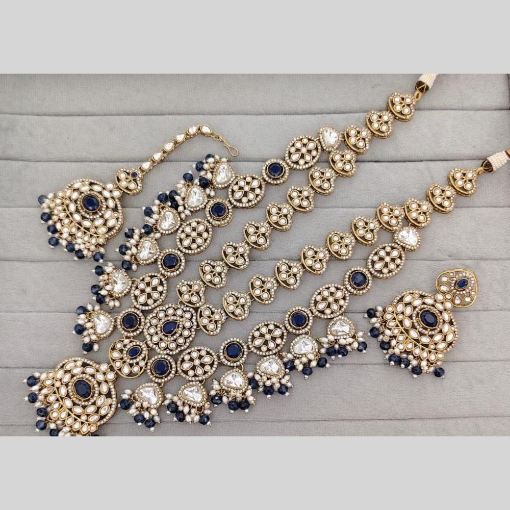Kavita Art Classic Ethnic Pota Stone And Pearl Long Necklace Set