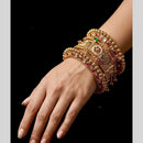 Kavita Art Sparkling Shine Pota Stone And Pearl Bangles Set