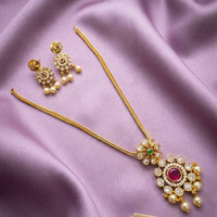 Kavita Art Classic Ethnic Pota Stone And Pearl Necklace Set