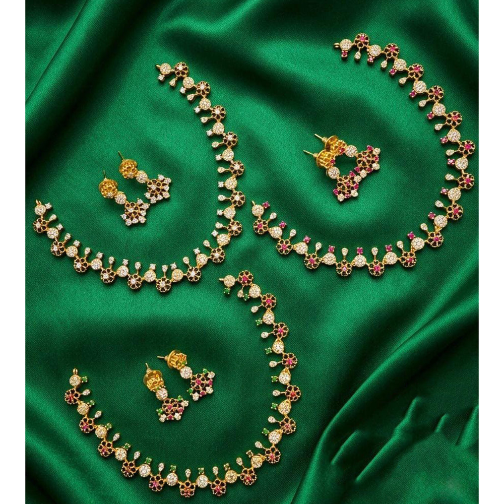 Kavita Art Sparkling Crystal And Austrian Stone Necklace Set