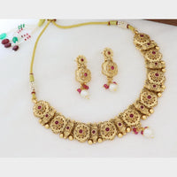 Kavita Art Elegant Pota Stone Pearl Necklace Jewellery Set