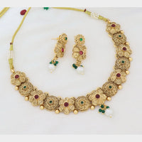 Kavita Art Elegant Pota Stone Pearl Necklace Jewellery Set