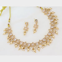 Kavita Art Elegant Crystal Stone Pearl Necklace Jewellery Set