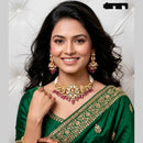 Kavita Art Elegant Pota Stone Pearl Choker Necklace Jewellery Set