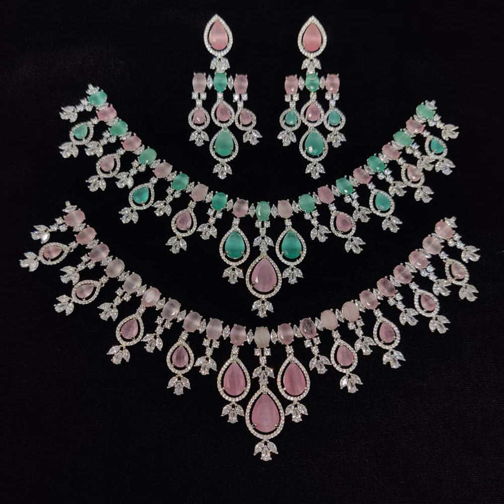 Kavita Art Graceful American Diamond Necklace Set for Women