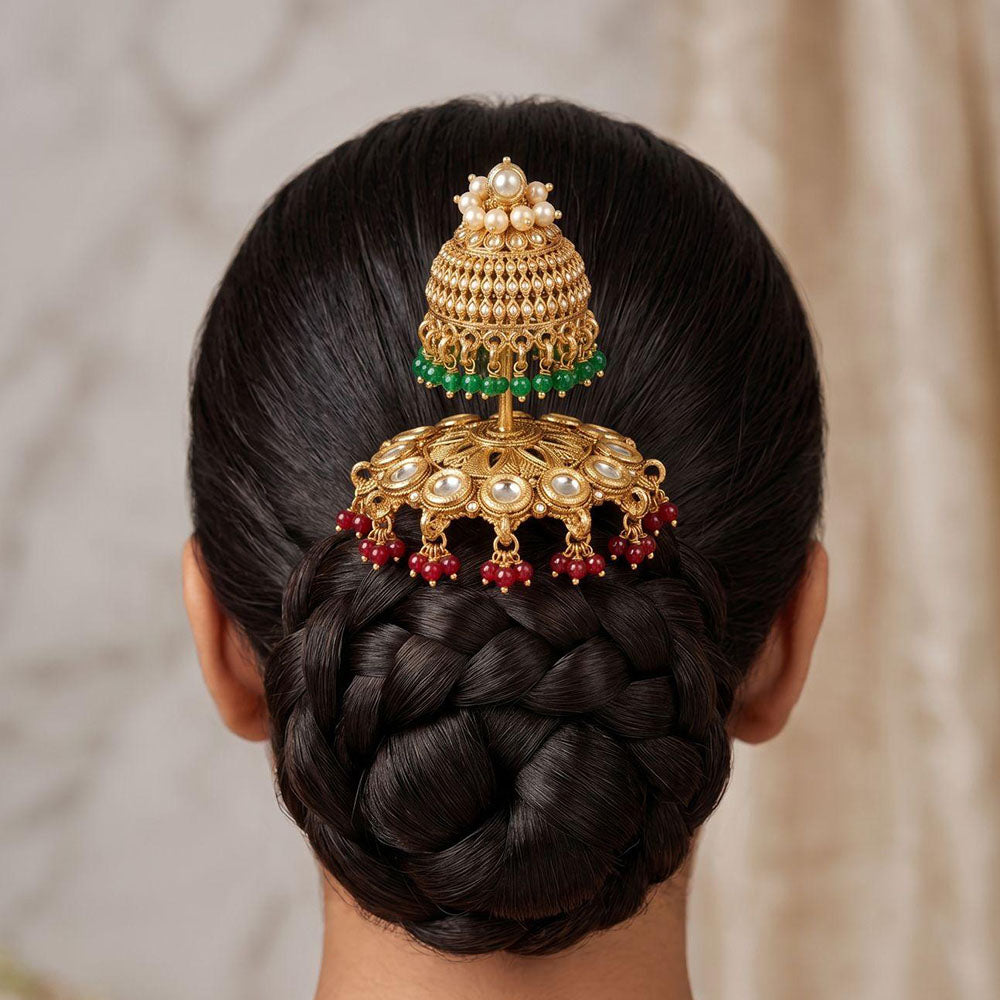 Kavita Art Ethnic Pota Stone And Pearl Hair Accessory