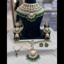 Kavita Art Kundan Stone And Meenakari Semi Bridal Necklace Set with Beads