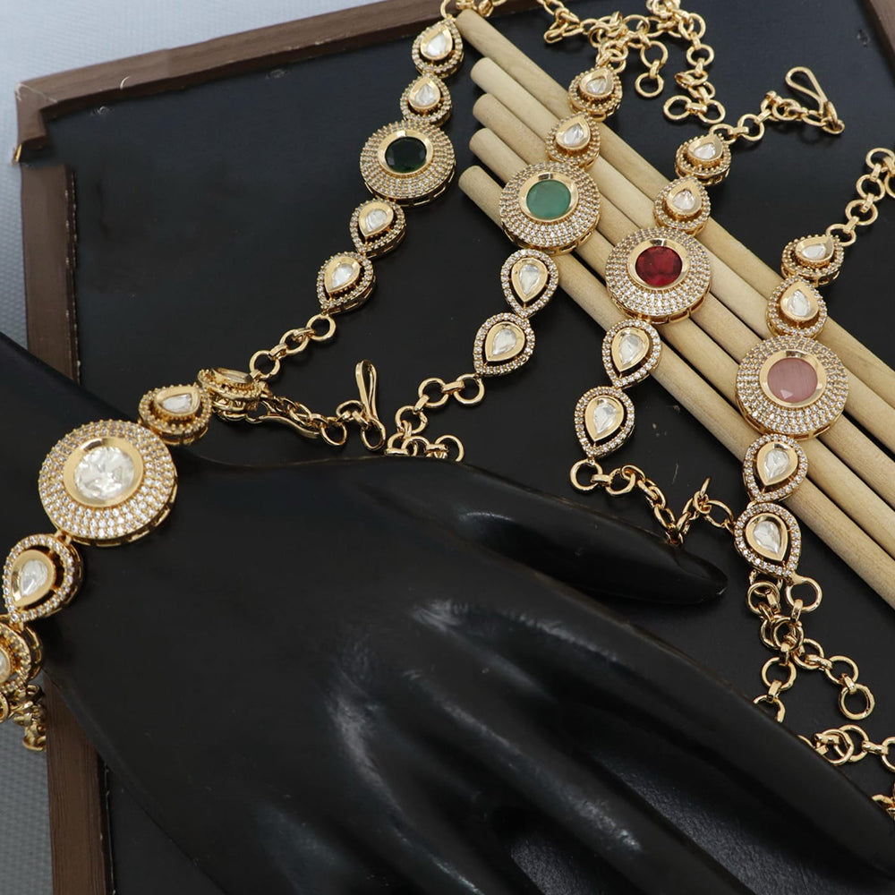 Kavita Art Royal Spark Polki Kundan Stone Adjustable Bracelet for Every Occasion