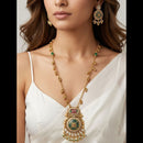 Kavita Art Elegant Pota Stone And Pearl Long Necklace Jewellery Set