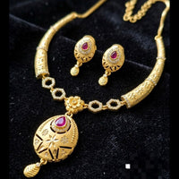 Kavita Art Gold Plated Royal Pota Stone & Austrian Stone Necklace Set